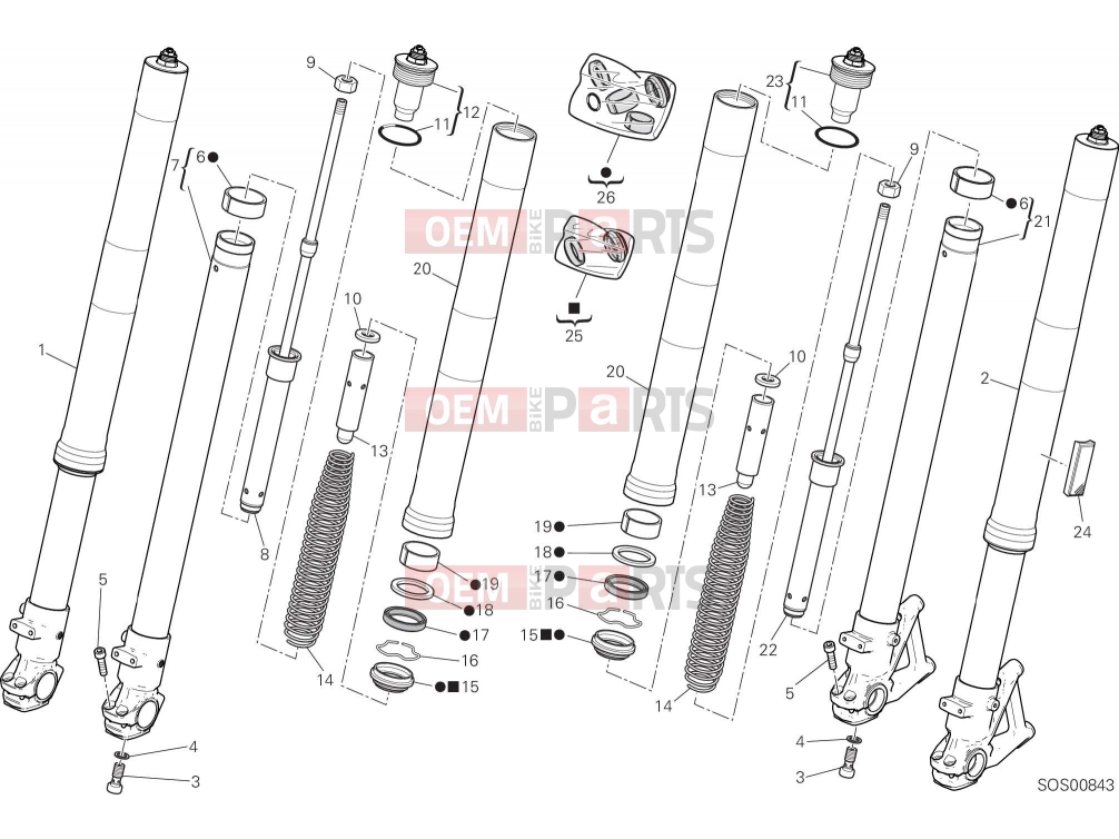 DUCATI 2019 Scrambler 1100 Special FRONT FORK [MOD:SCR11SPE]