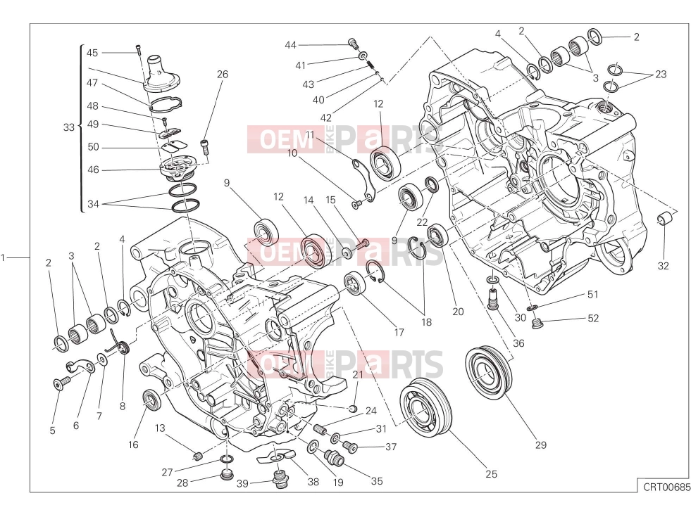 DUCATI 2015 Scrambler Full Throttle COMPLETE HALF-CRANKCASES PAIR [MOD:SCR800FT]