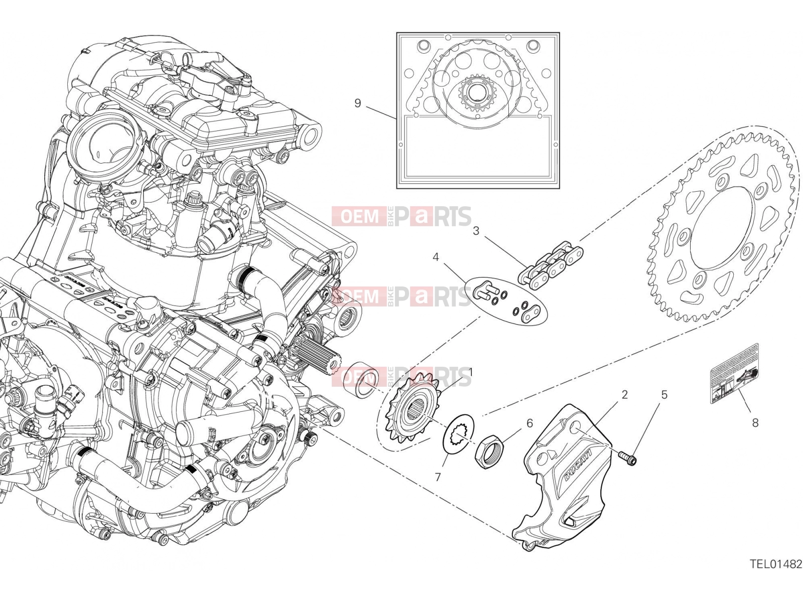 DUCATI 2021 Monster + FRONT SPROCKET - CHAIN [MOD:M937+]
