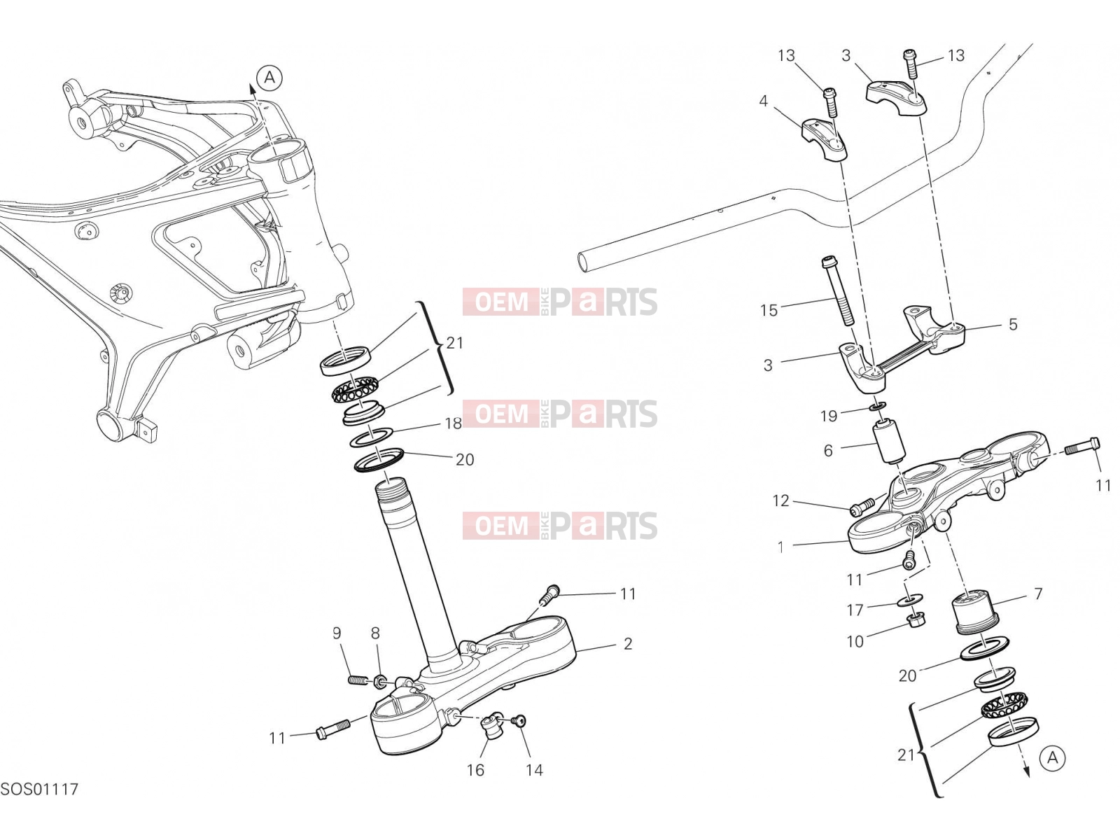 DUCATI 2021 Monster + STEERING ASSEMBLY [MOD:M937+]