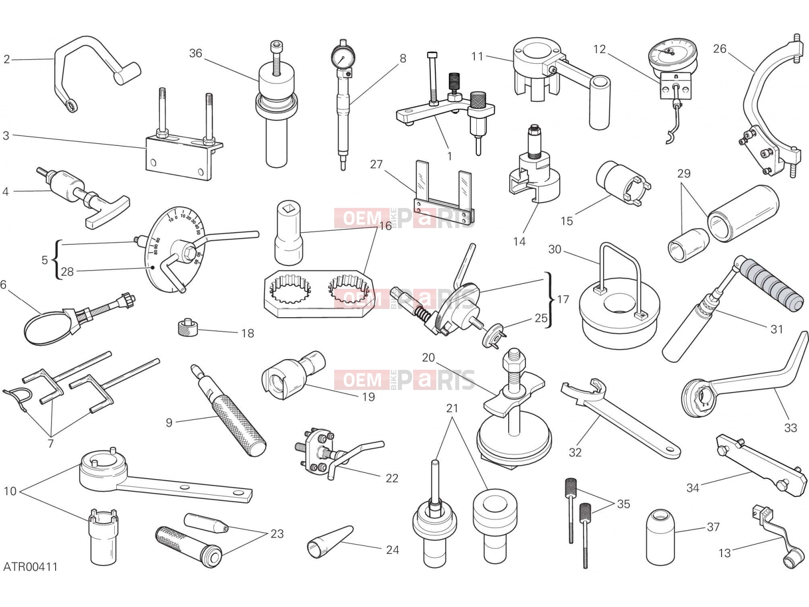 DUCATI 2021 Monster 821 Stealth WORKSHOP SERVICE TOOLS, ENGINE [MOD:M821STEA]