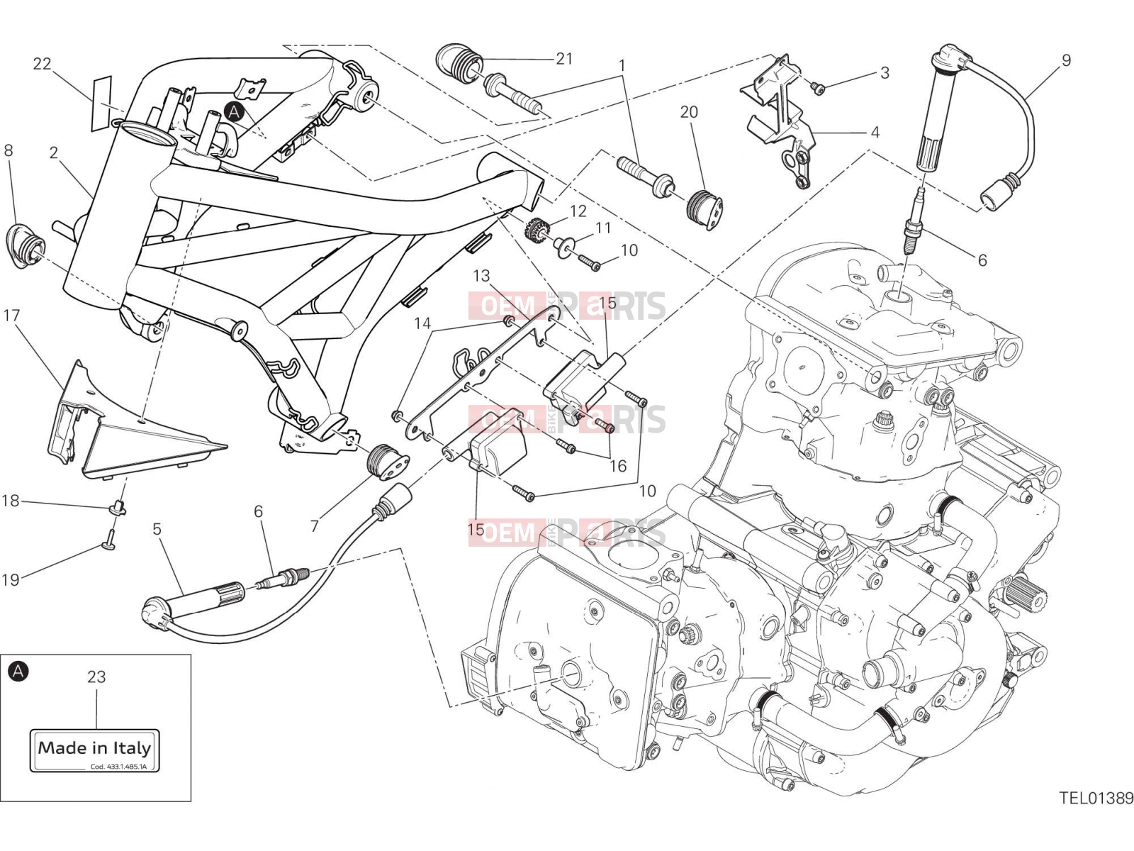 DUCATI 2021 Monster 821 FRAME [MOD:M 821;XST:ROK]