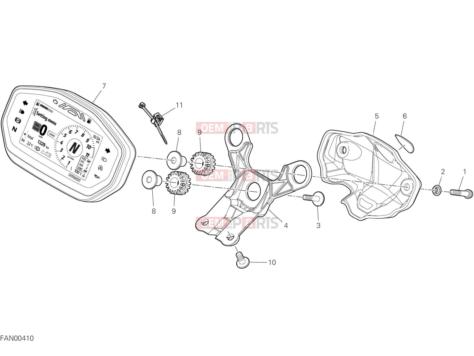 DUCATI 2021 Monster INSTRUMENT PANEL [MOD:M937]