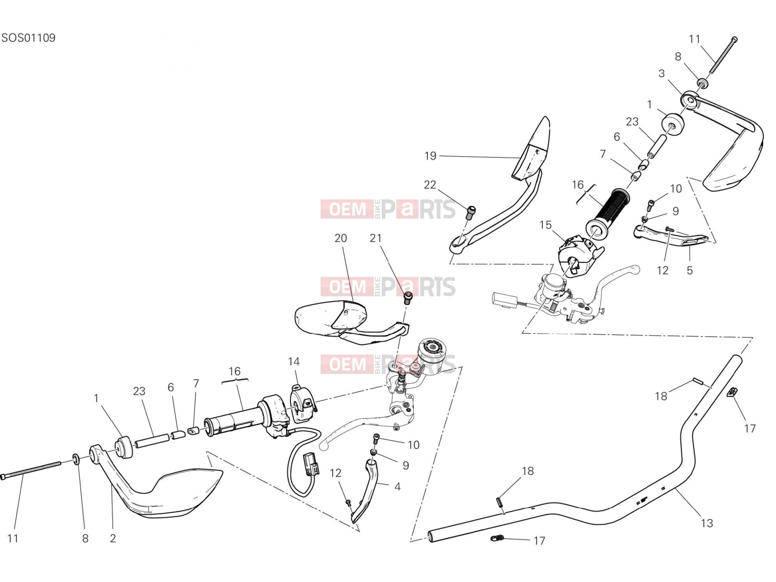 DUCATI 2021 Multistrada V4 HANDLEBAR AND CONTROLS [MOD:MSV4]