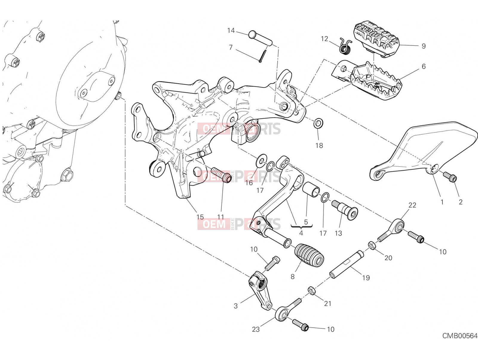 DUCATI 2021 Multistrada V4 FOOTRESTS, LEFT [MOD:MSV4]