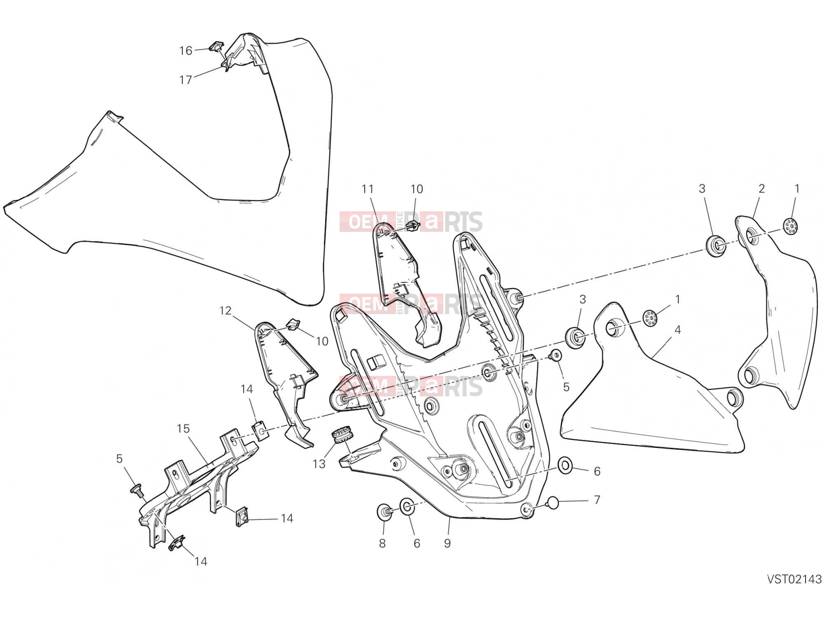 DUCATI 2021 Multistrada V4 HEALDIGHT FAIRING SUPPORT [MOD:MSV4]