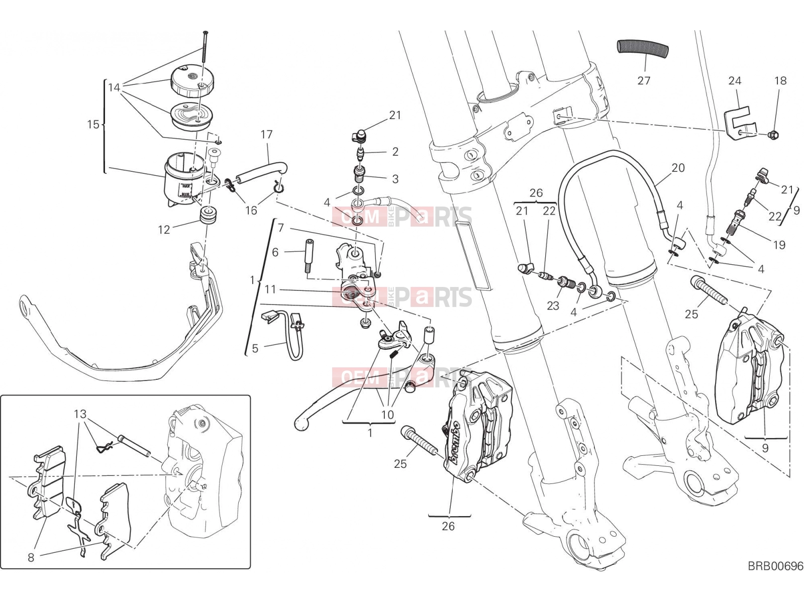 DUCATI 2021 Multistrada 950 FRONT BRAKE SYSTEM [MOD:MS950]