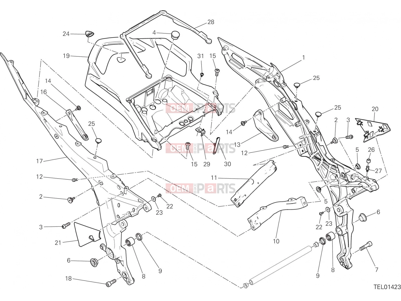 DUCATI 2021 Multistrada 950 REAR FRAME COMP. [MOD:MS950]