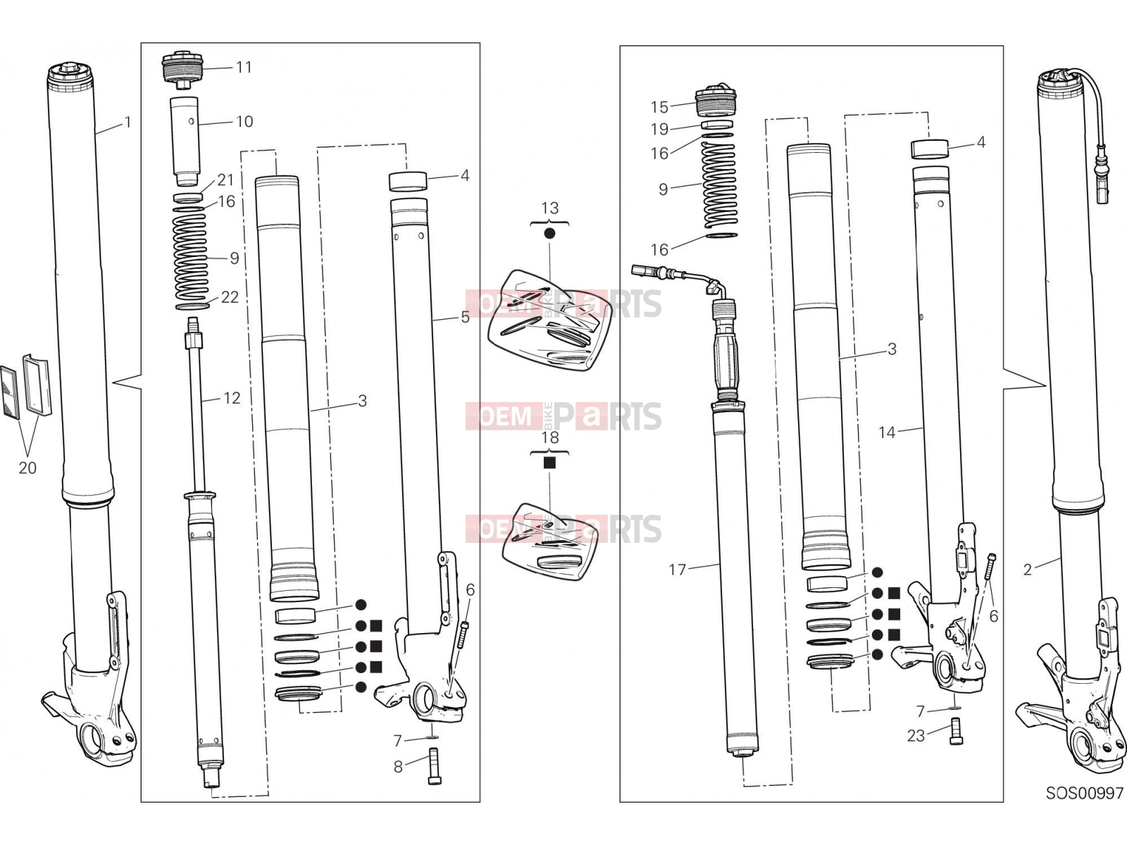 DUCATI 2021 Multistrada 950 S FRONT FORK [MOD:MS950S]