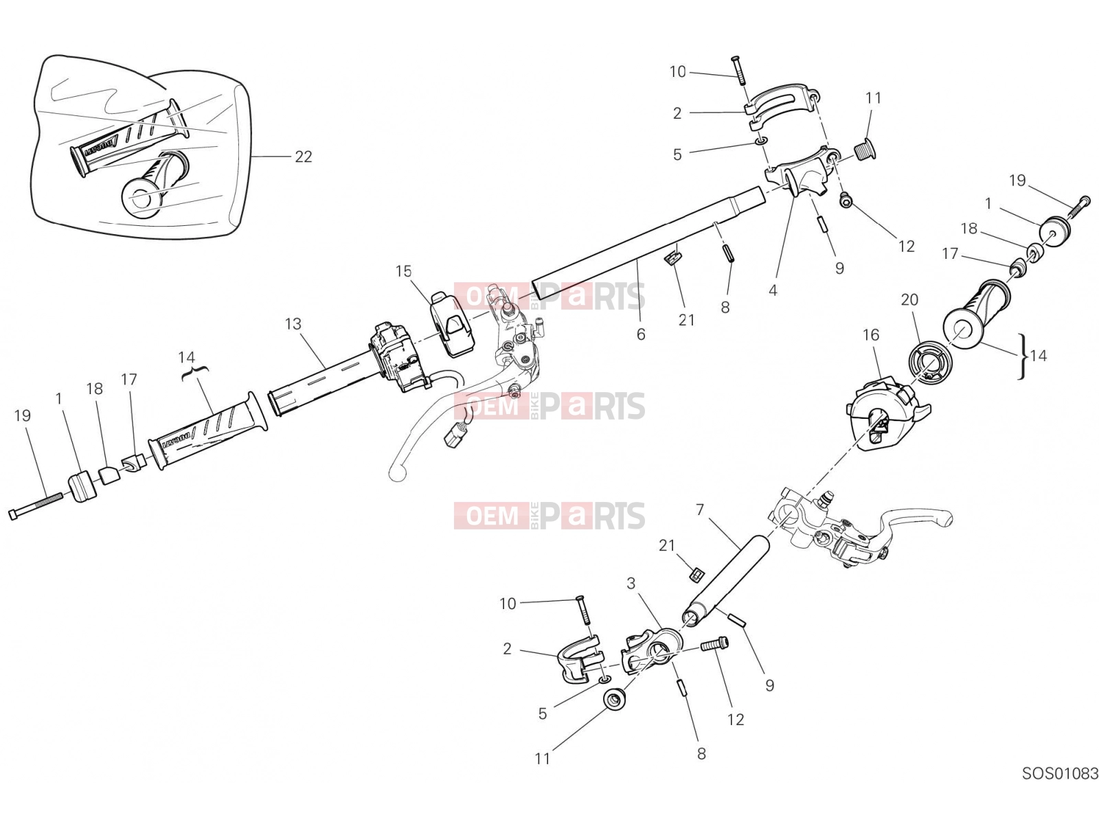 DUCATI 2021 Panigale V4 HALF-HANDLEBARS [MOD:PANV4]