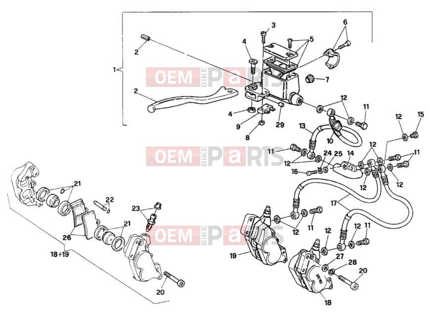 DUCATI 1992 907 I.E. FRONT BRAKE SYSTEM MY91