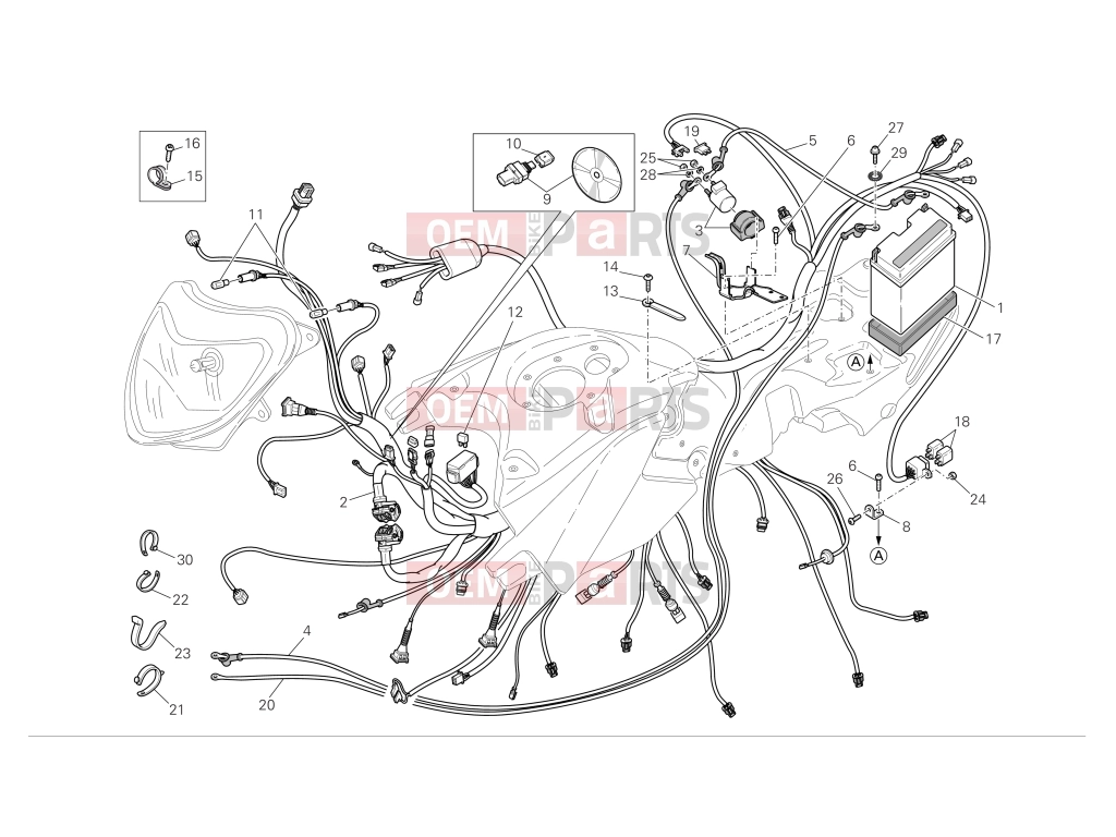 マニュアル DUCATI 配線図 HYPERMOTARD 1100 ⑮　ＰＬ Ducati Hypermotard 1100 Electrical system exploded drawing > oem