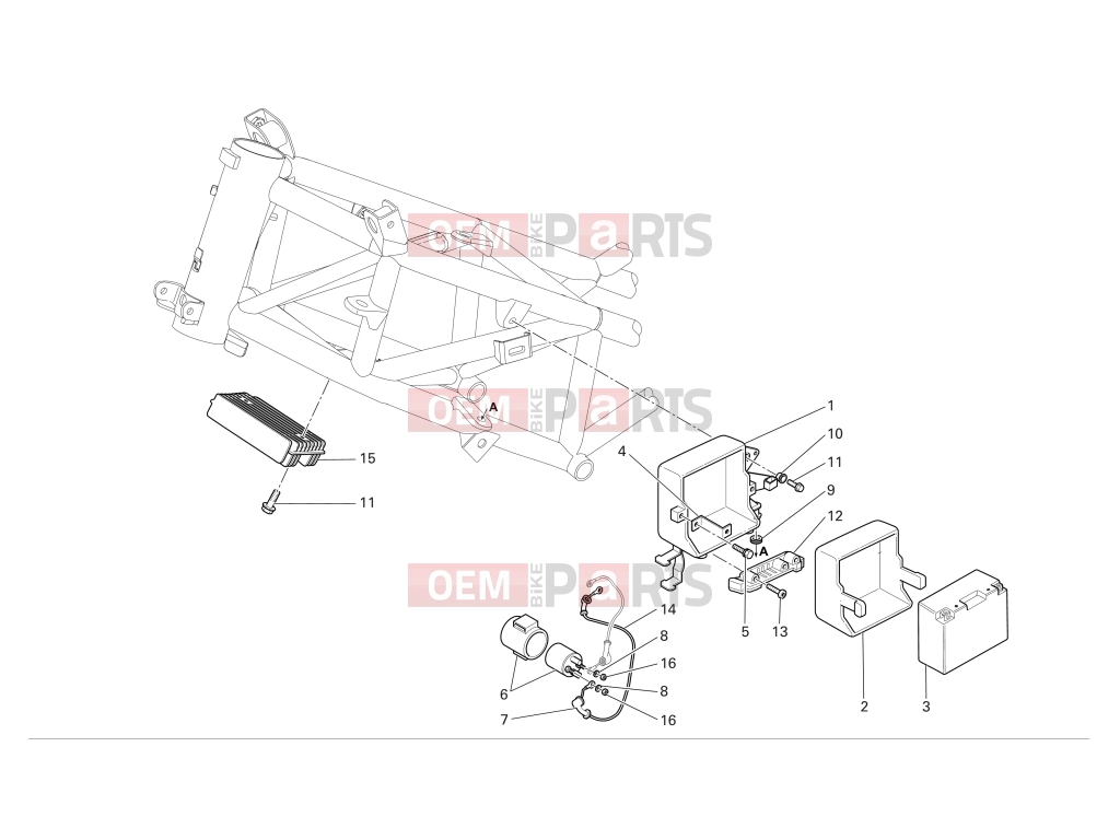 DUCATI 2006 Multistrada 620 Battery support
