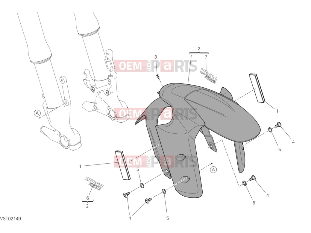 DUCATI 2021 Multistrada V4 S Front Mudguard GREY Model