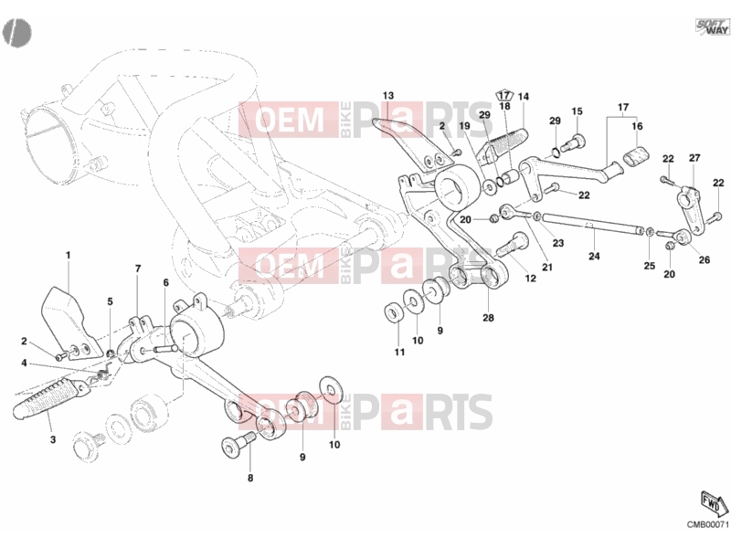 DUCATI 2004 Monster S4R FOOTREST » FRAME