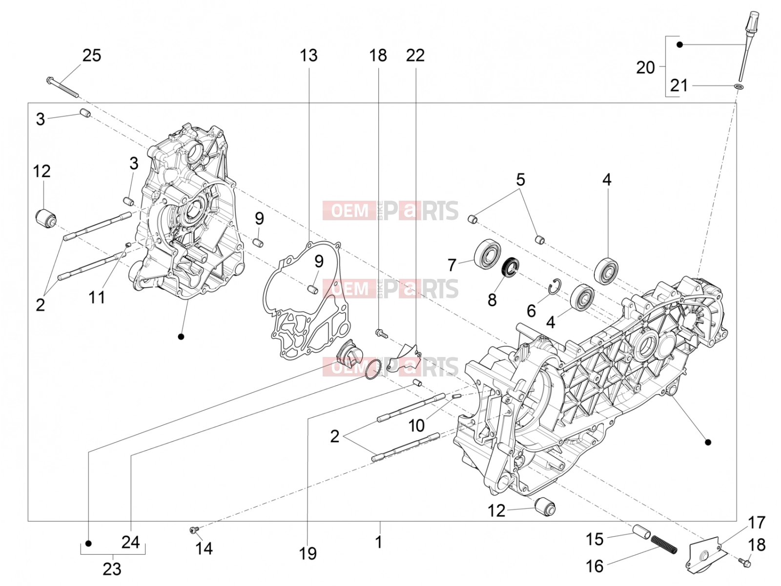 PIAGGIO Beverly 300 IE ABS (APAC) Engine » Crankcase