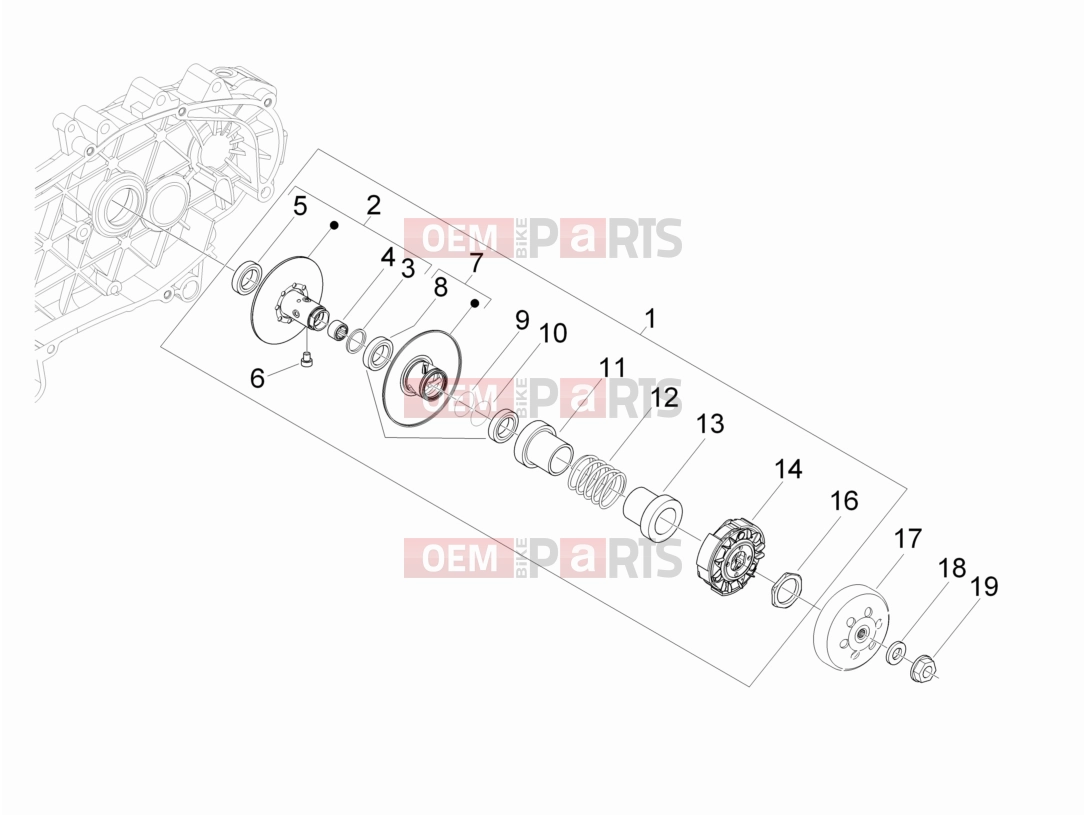 PIAGGIO Beverly 300 IE ABS (APAC) Engine » Driven pulley