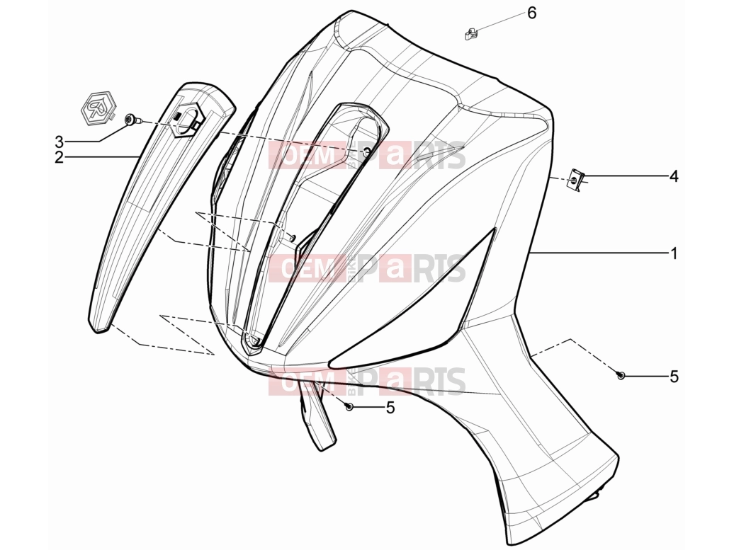 PIAGGIO Beverly 300 IE ABS (APAC) Frame - Plastic parts - Coachwork » Front shield