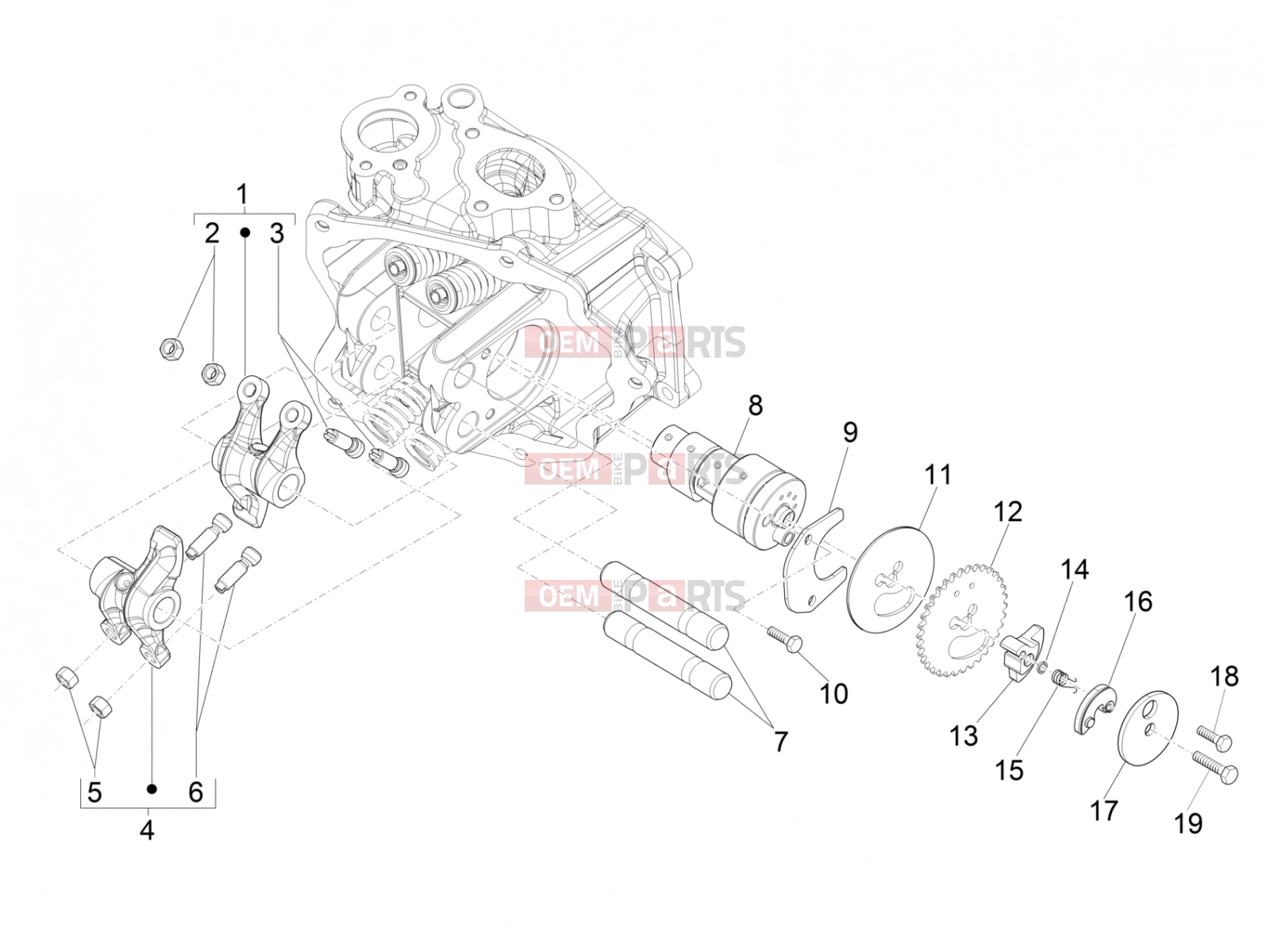 PIAGGIO Beverly 300 IE ABS (APAC) Engine » Rocking levers support unit