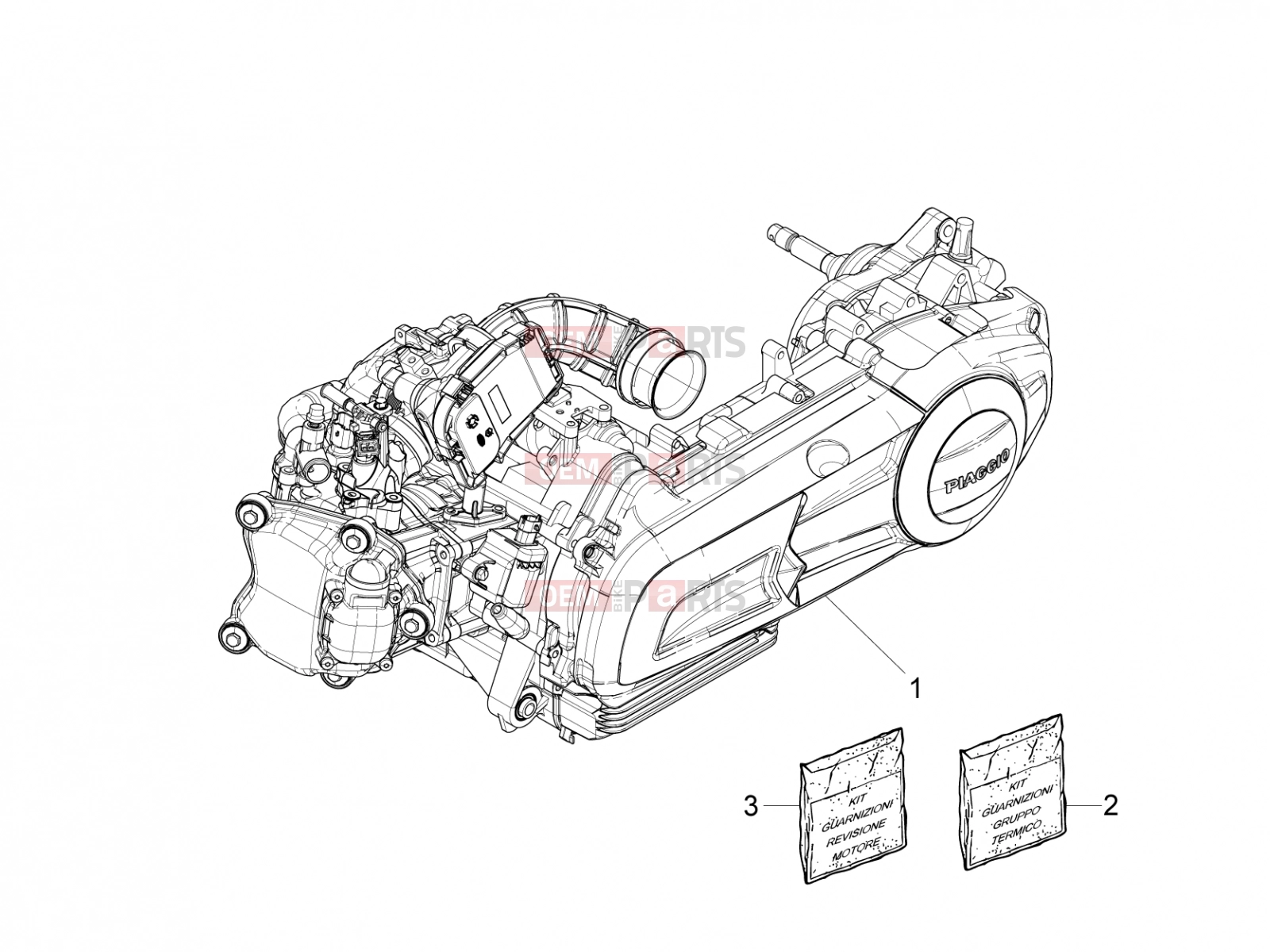 PIAGGIO Beverly 300 IE ABS (APAC) Engine » Engine, assembly