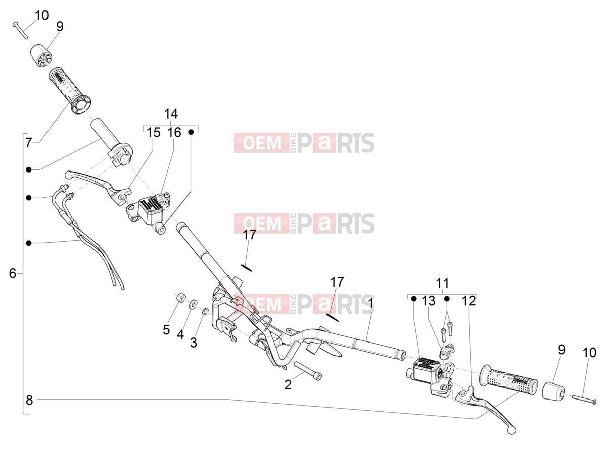 PIAGGIO Beverly 300 IE ABS (APAC) Handlebars/Steering » Handlebars - Master cil.