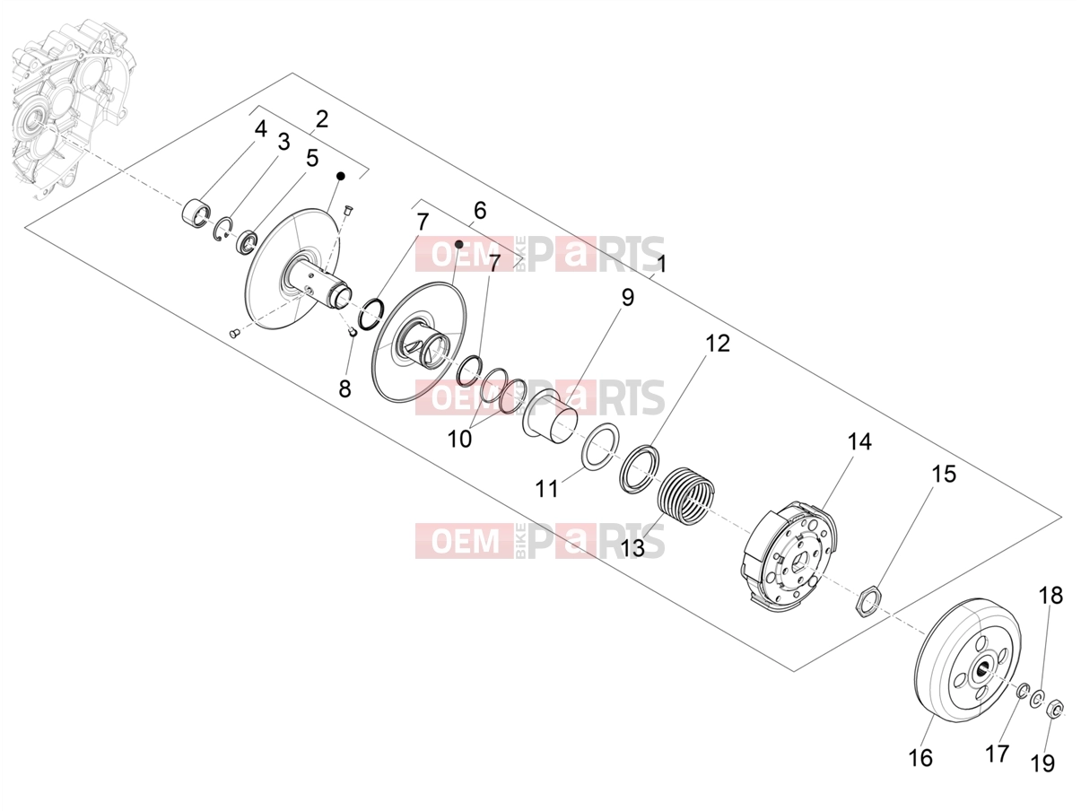 PIAGGIO Liberty 125 Poste Engine » Driven pulley