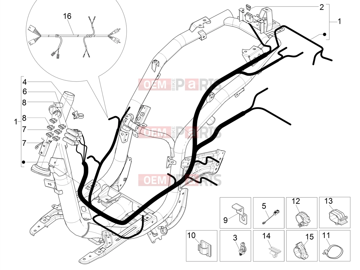 PIAGGIO Liberty 125 Poste Electrical system » Main cable harness