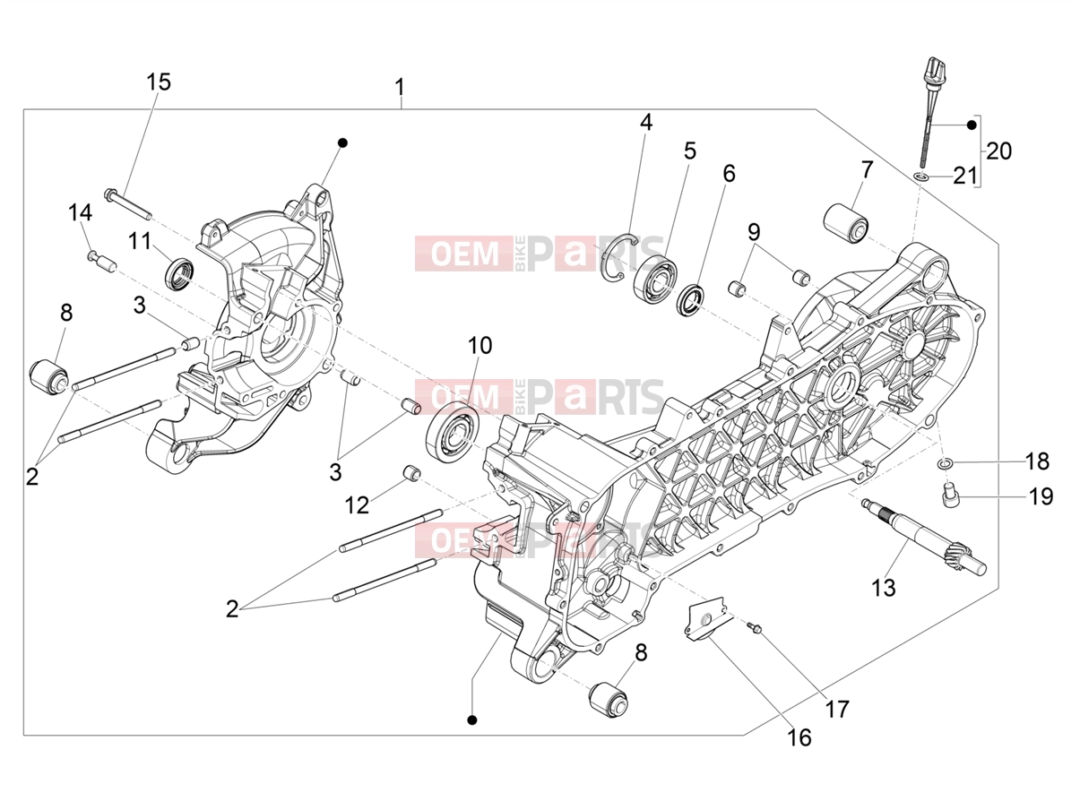 PIAGGIO Liberty 50 Corporate Engine » Crankcase
