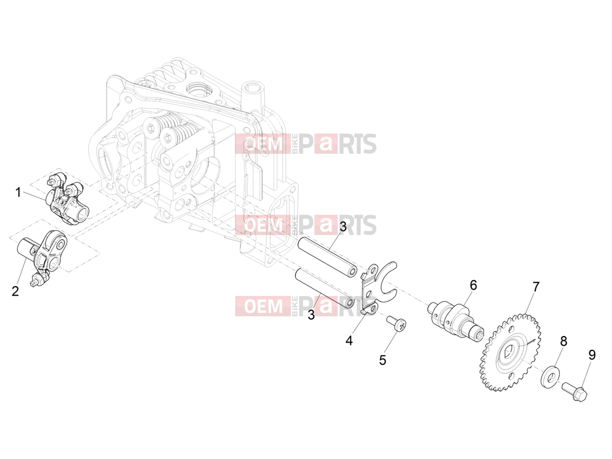 PIAGGIO Liberty 50 Corporate Engine » Rocking levers support unit