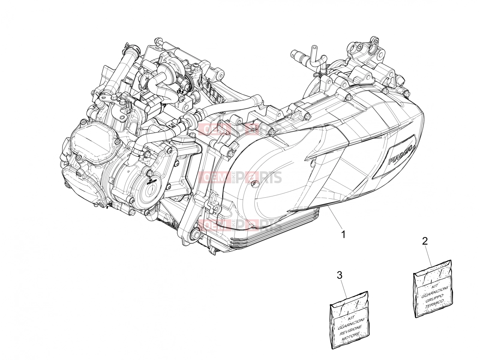 PIAGGIO Medley 150 ie ABS Engine » Engine, assembly