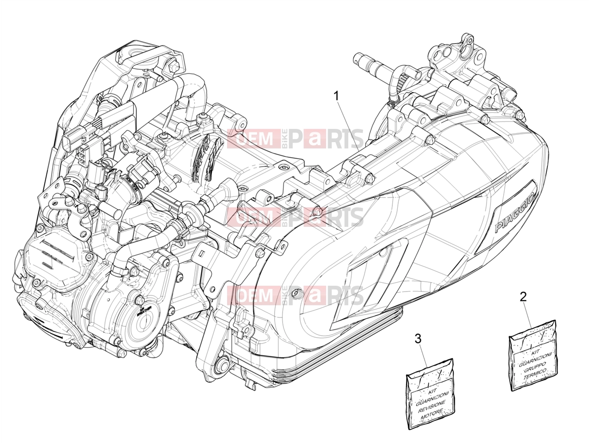 PIAGGIO Medley 150 ie ABS (E4) (RP8MB0200) Engine » Engine, assembly