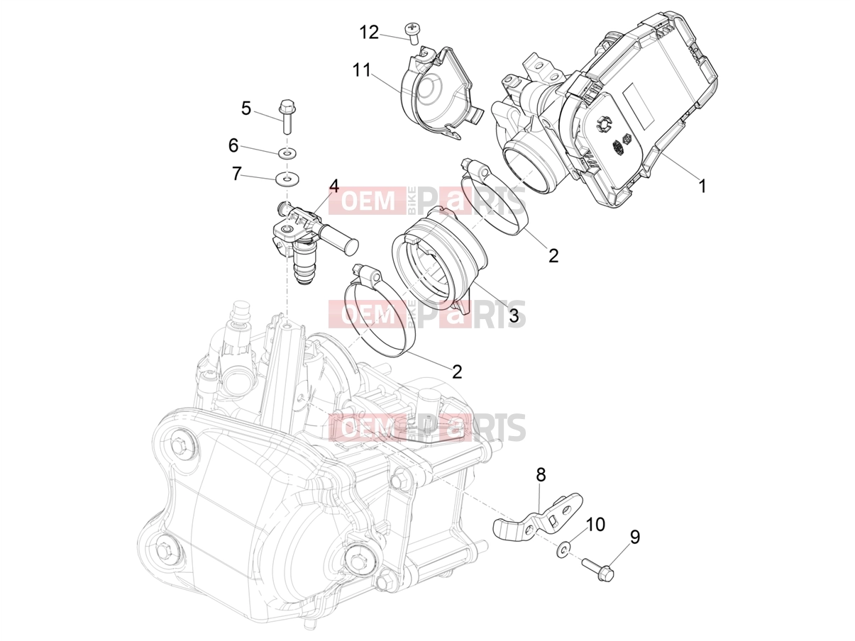 PIAGGIO MP3 400 Engine » Throttle body - Injector - Induction joint