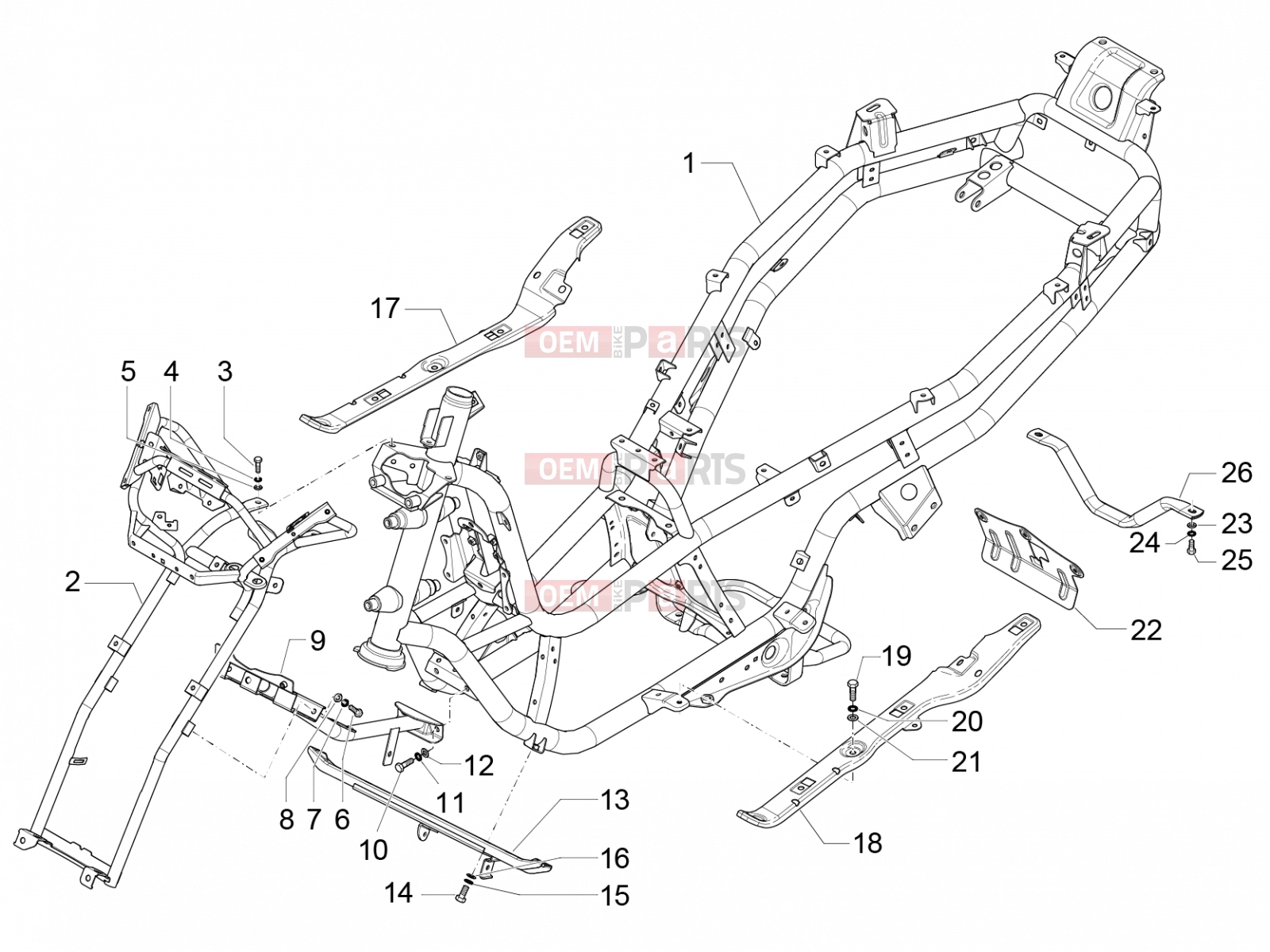PIAGGIO MP3 400 Frame - Plastic parts - Coachwork » Frame/bodywork