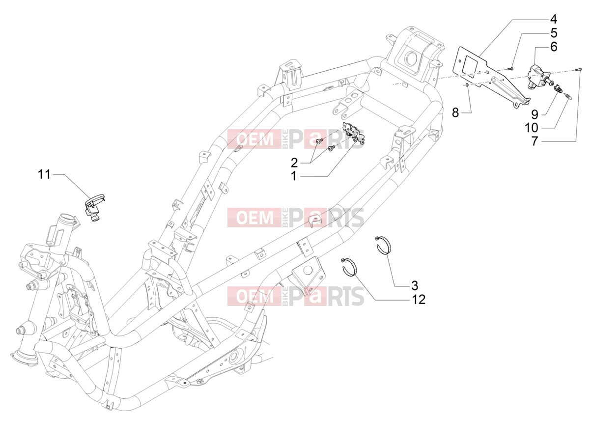 PIAGGIO MP3 400 Frame - Plastic parts - Coachwork » Locks