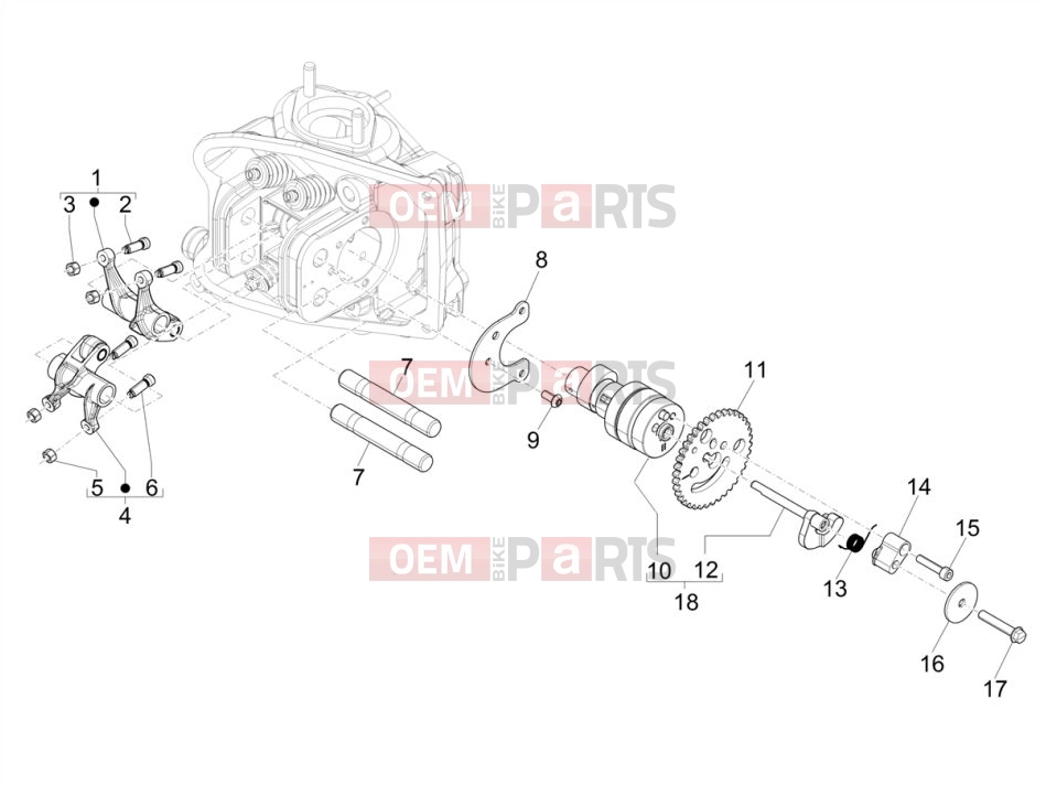PIAGGIO MP3 500 MAXI Sport ABS Engine » Rocking levers support unit