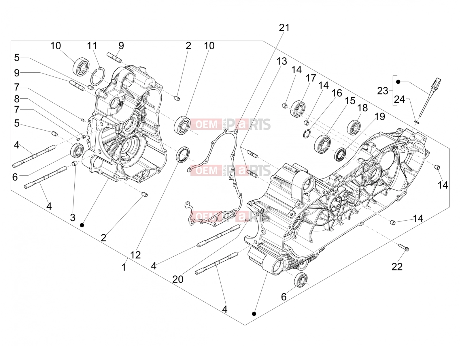 PIAGGIO MP3 500 MAXI Sport ABS Engine » Crankcase