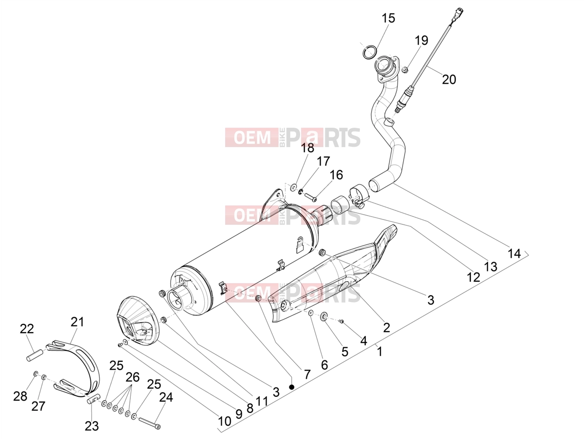 PIAGGIO MP3 500 MAXI Sport ABS Engine » Silencer