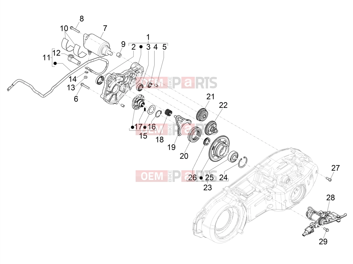 PIAGGIO MP3 500 Sport Advanced Engine » Reverse gear assy