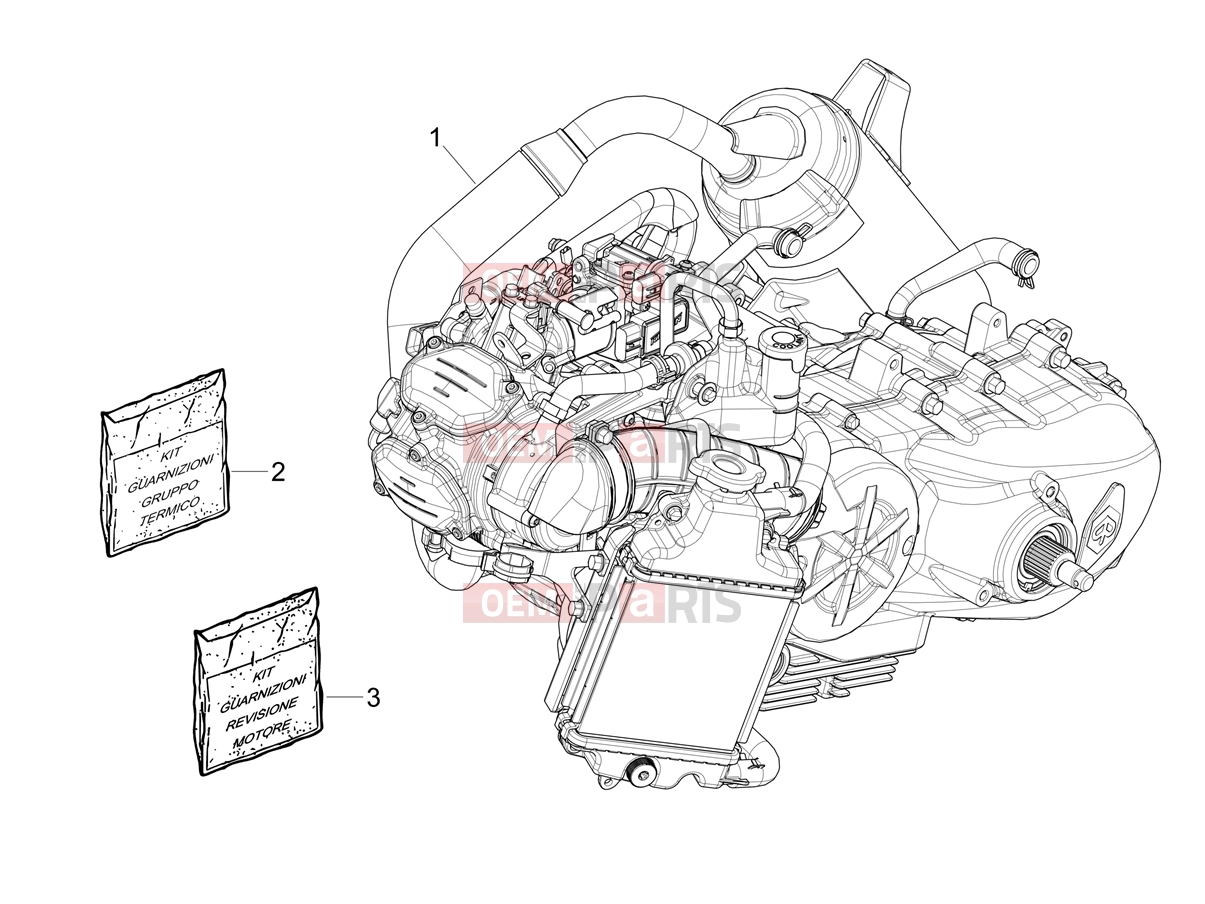 PIAGGIO Mymoover 125 (Poste Italiane) Engine » Engine, assembly
