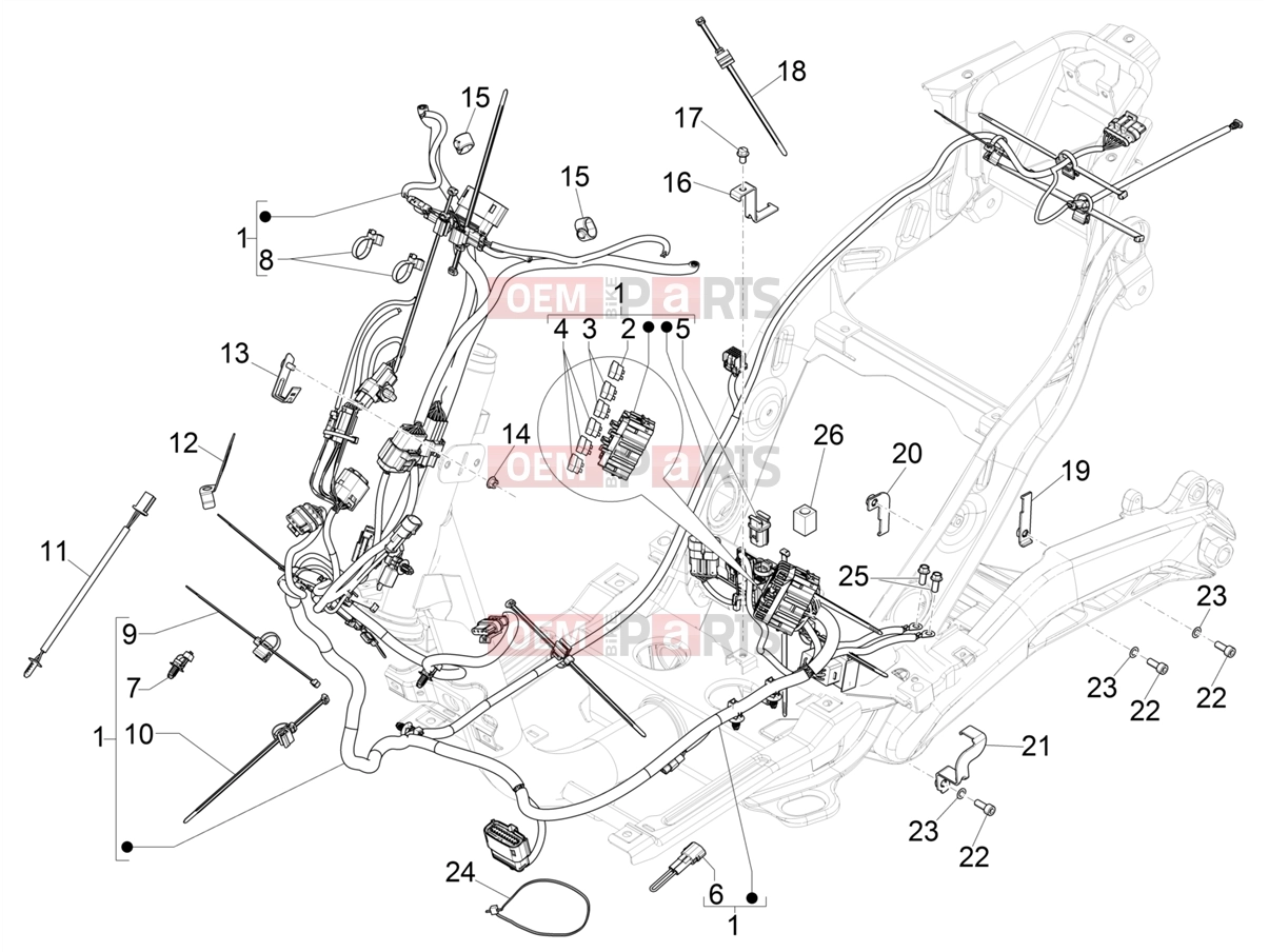 PIAGGIO Piaggio 1 Moped Electrical system » Main cable harness
