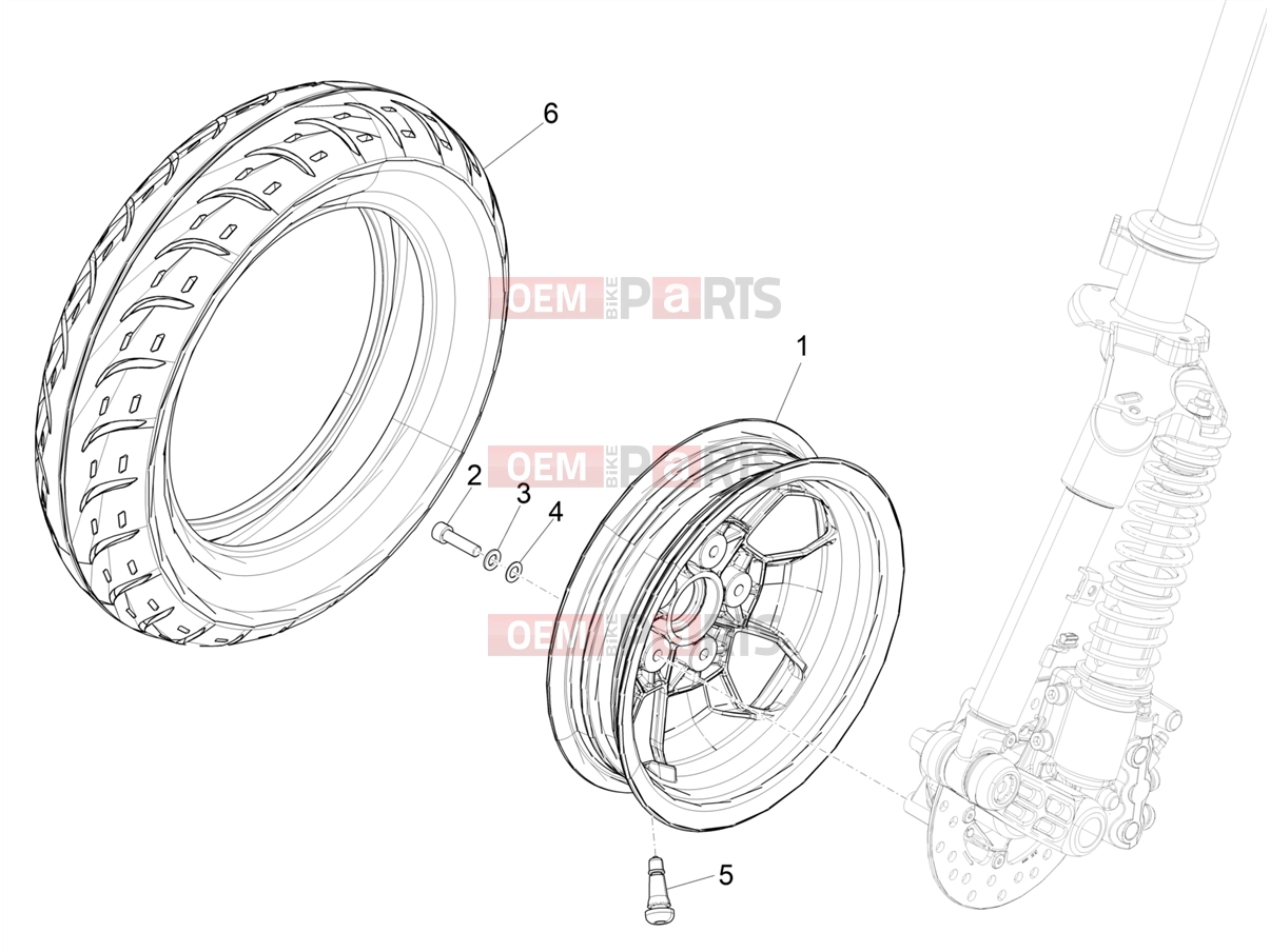 PIAGGIO Piaggio 1 Motorcycle Suspensions - Wheels » Front wheel