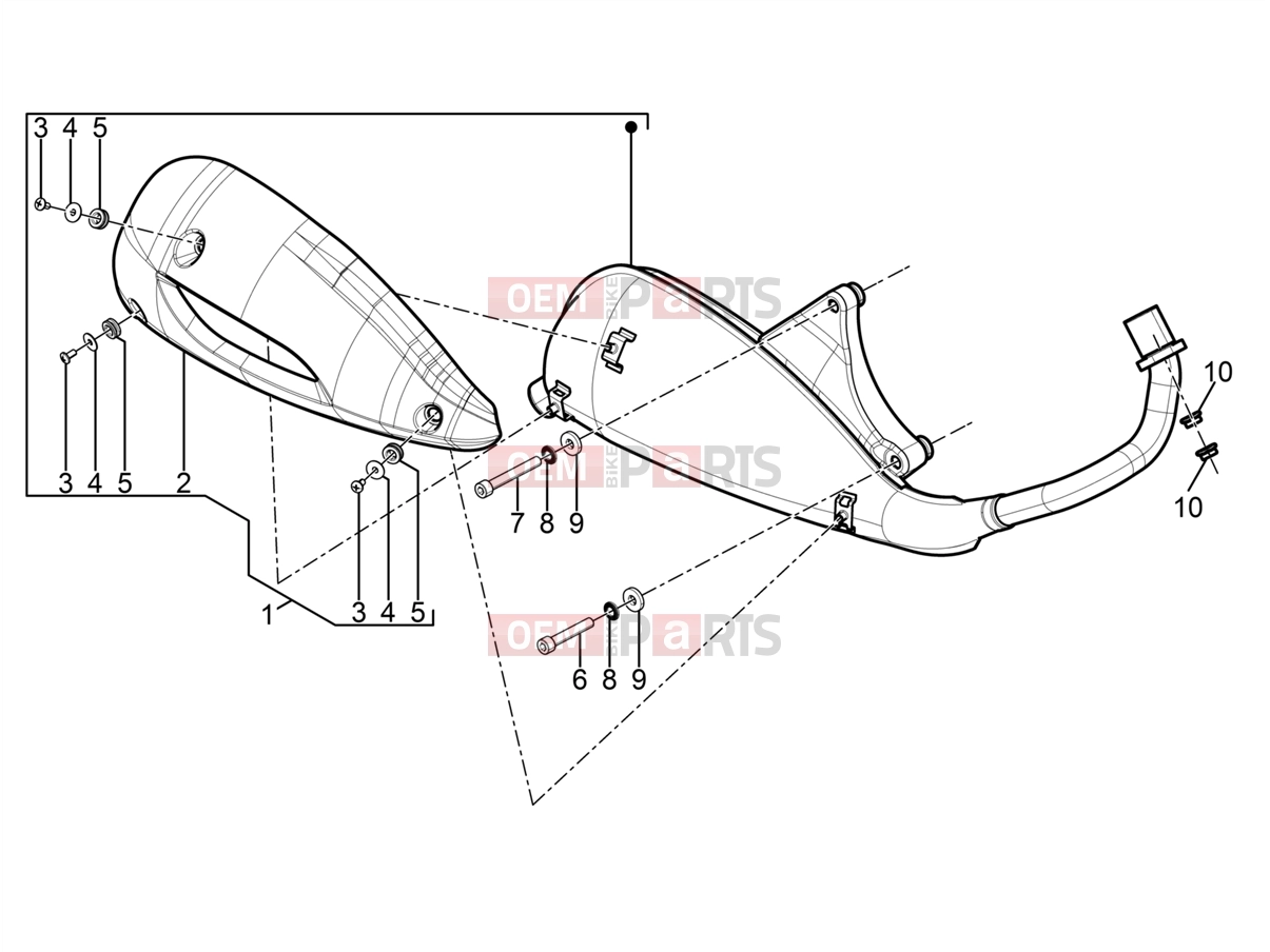 PIAGGIO Typhoon 125 4T 2V Engine » Silencer