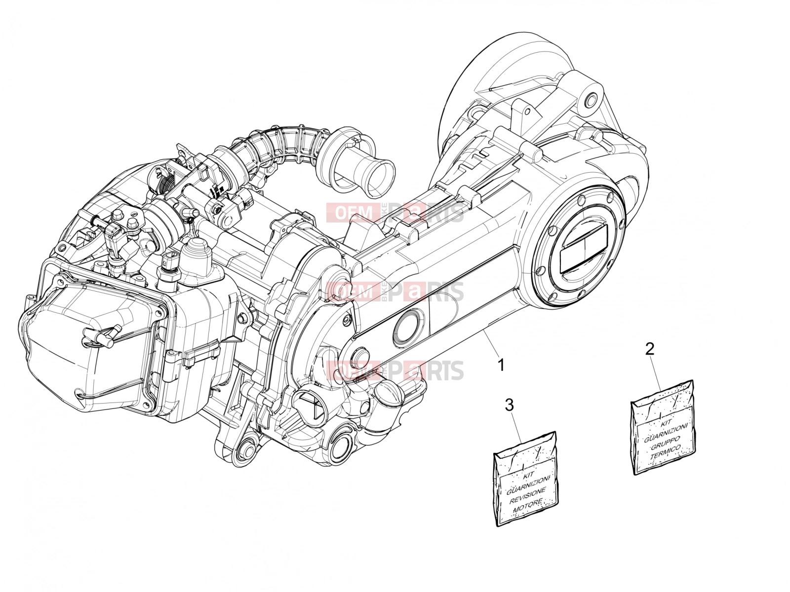 PIAGGIO Zip 50 4T 25 Km/h Engine » Engine, assembly