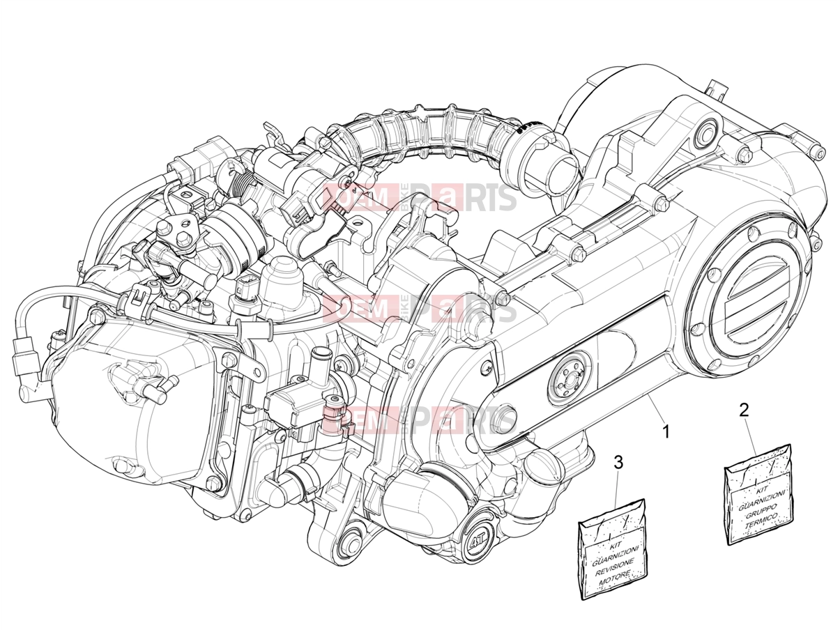 PIAGGIO Zip 50 4T 25 Km/h Engine » Engine, assembly