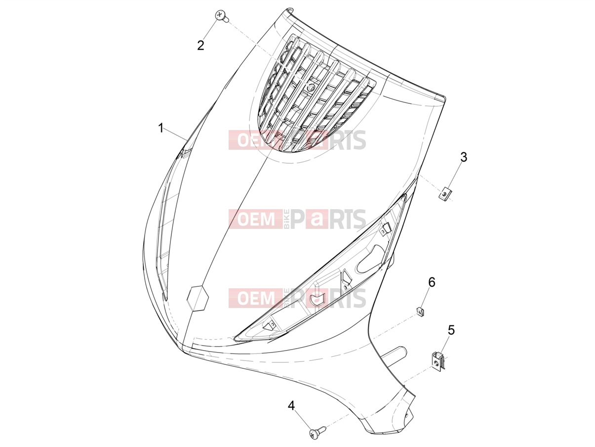 PIAGGIO Zip 50 4T Frame - Plastic parts - Coachwork » Front shield
