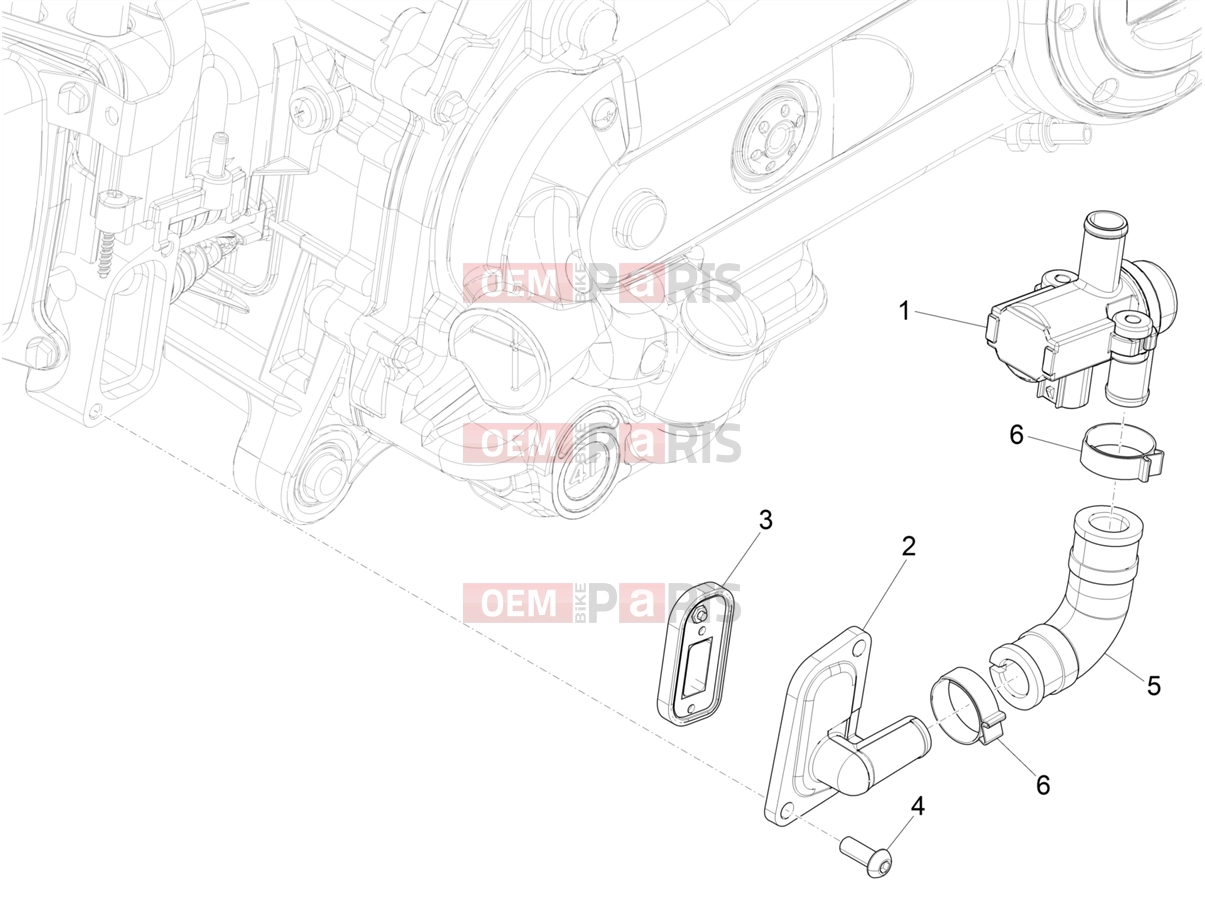 PIAGGIO Zip 50 4T Engine » Secondary air box