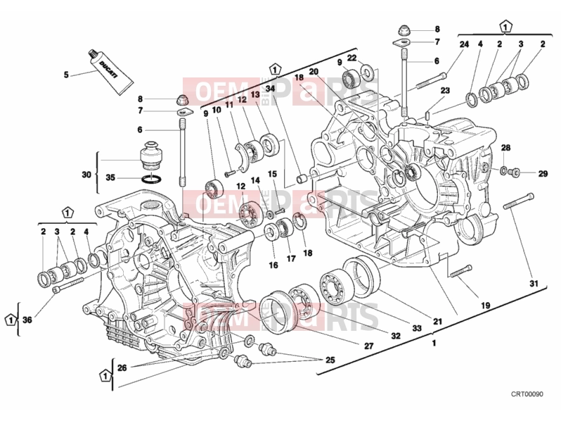 DUCATI 2004 Sporttouring ST4 S CRANKCASE » ENGINE CASE
