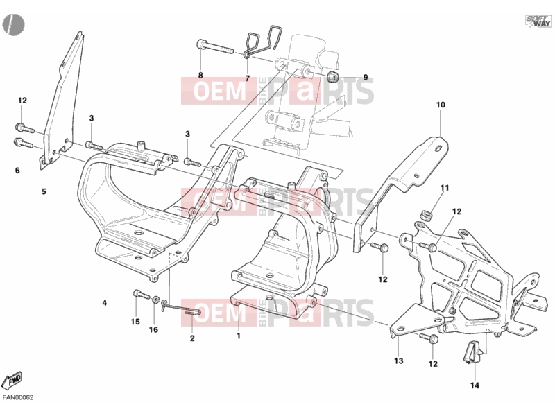 DUCATI 2004 Sporttouring ST4 S ABS BRACKET, HEADLIGHT » LIGHTING SYSTEM