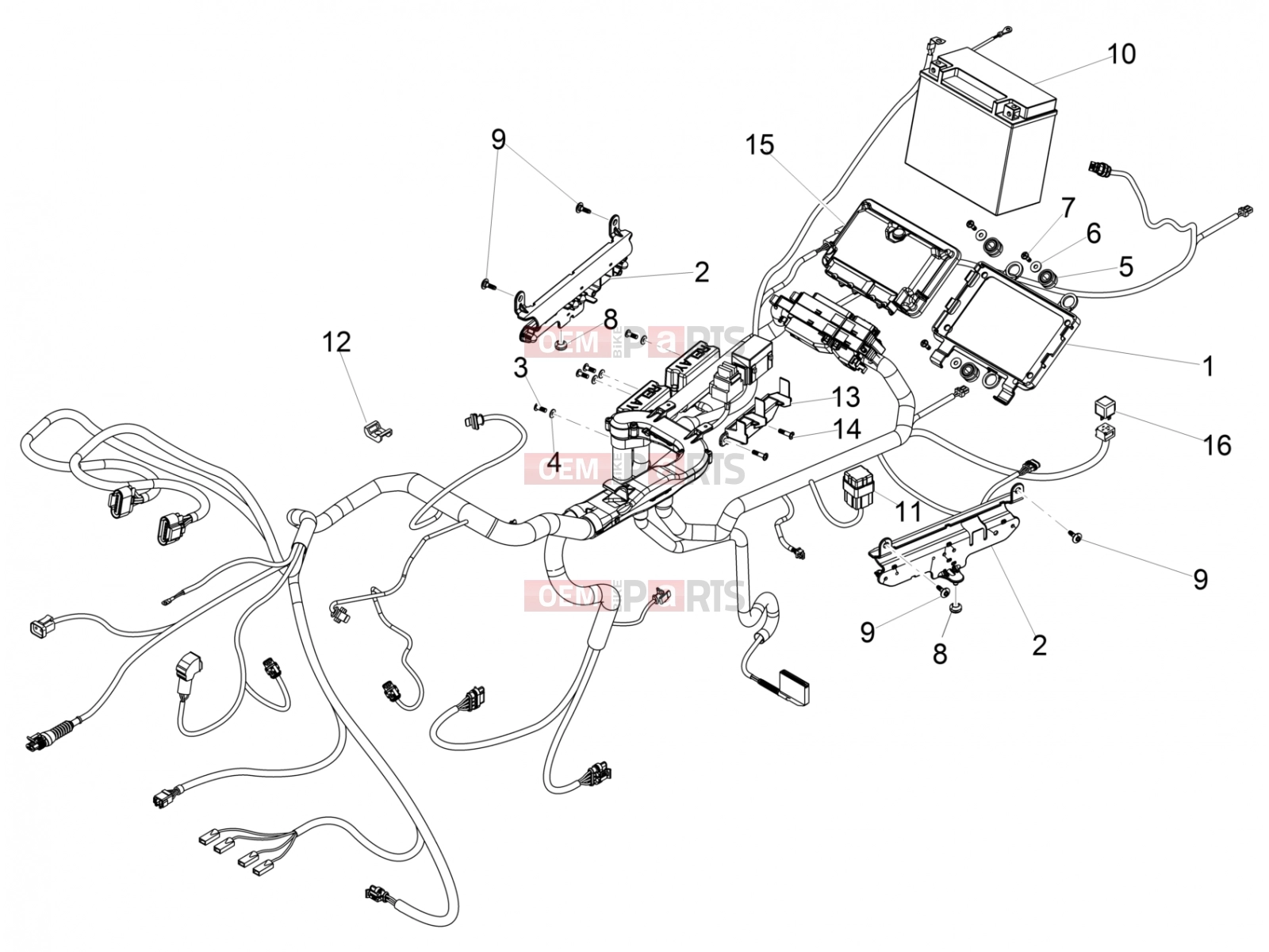 MOTOGUZZI Eldorado 1400 ABS (APAC) Electrical systems » Rear electrical system