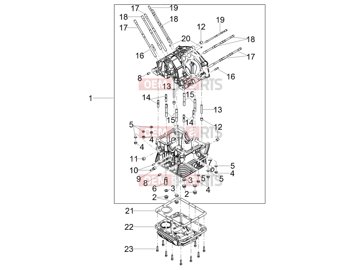 MOTOGUZZI V85 TT Engine » Crankcases I